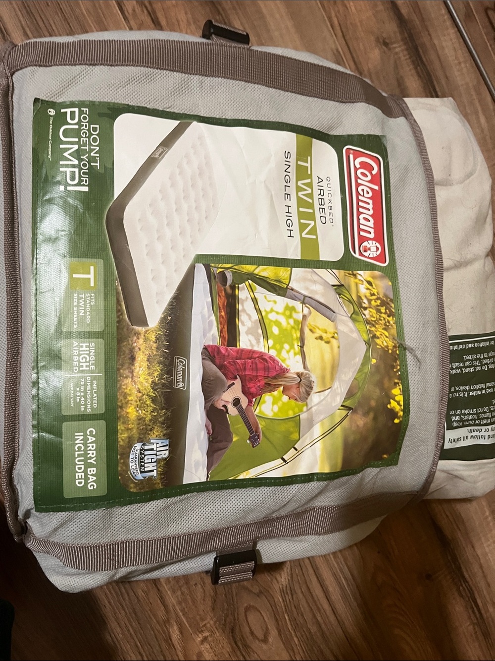 Coleman Twin Airbed with White and Tan Details